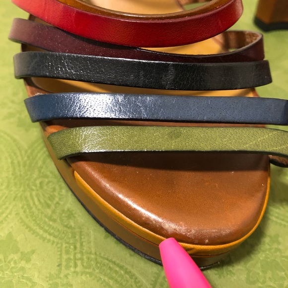 Fendi brown colorful strappy platform sandal mules heels | EU 41 US Women’s 9.5 - Picture 4 of 8